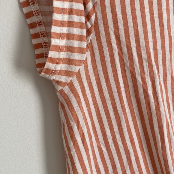 🌿3 for $25🌿 TWIK Pink and White Striped Tie Front Cropped Tee - Picture 4 of 7